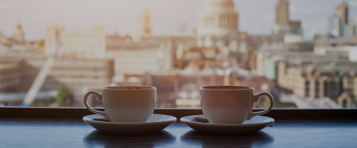 Coffee and London skyline